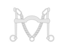 Vector flat horse equestrian bit snaffle