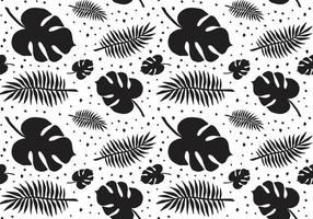 Vector seamless pattern of monstera silhouette