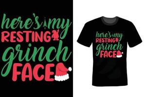 plantilla de diseño de camisetas de feliz navidad vector