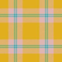 Plaid seamless pattern in orange. Check fabric texture. Vector textile print.