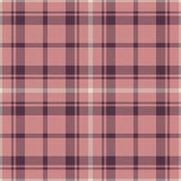 Plaid seamless pattern in pink. Check fabric texture. Vector textile print.