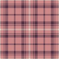 Plaid seamless pattern in pink. Check fabric texture. Vector textile print.