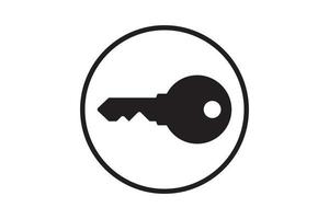 Key icon for lock and open door in house. Safety and security protection symbol. vector