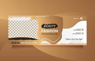 Modern beauty fashion sale promotion social media post and web banner template. Template can be used for promote of beauty products, clothes, cosmetic, modeling, hair care, skincare, etc vector