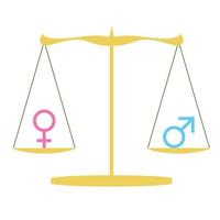 Symbols of men and women on the scales vector