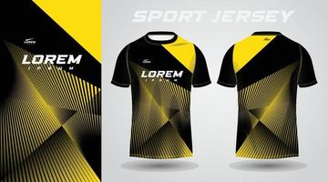 black and yellow shirt sport jersey design vector