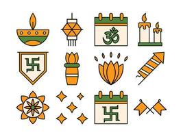 Diwali Icon Set vector