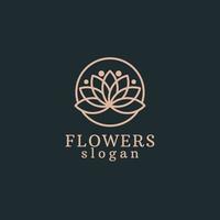 Flower logo icon design template. luxury, vector. vector