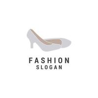 plantilla de diseño de icono de logotipo de zapatos de mujer. lujo, vector premium