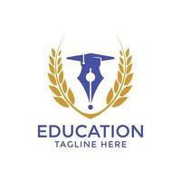 Education logo icon design template. luxury, vector. vector