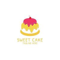 Sweet cake logo icon design template. luxury, vector. vector