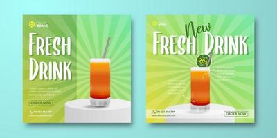 Fresh drink social media post template. Lemon tea poster for digital advertising, social media post, or web banner vector