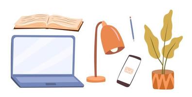 Set of objects connected with studying. vector