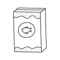 Hand drawn vector illustration of fish food