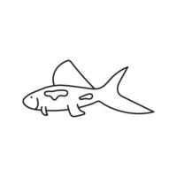 ilustración vectorial dibujada a mano de un pez de acuario vector