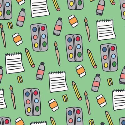 Seamless School Elements Pattern
