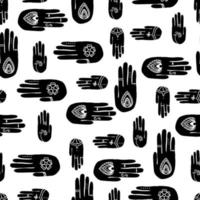 Seamless Henna Hands Pattern vector