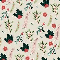 Seamless Holly Flowers Pattern vector