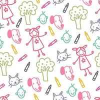 Kids Doodles Pattern vector