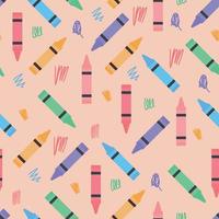 Flat Crayons Pattern vector