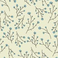 Blue and Beige Cotton Flower Pattern vector