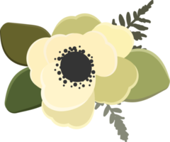 colorful anemone flower bouquet collection flat style png