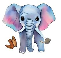 baby elephant cartoon vector