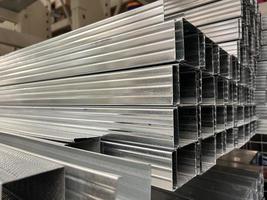 metallic profile. metal products, materials for construction and repair photo