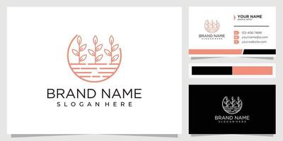 modern line Tree and land logo design inspiration vector