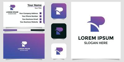 letter P design logo and branding card vector