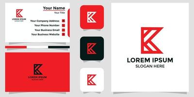 letter K design logo and branding card vector