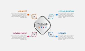 Timeline infographics design, Business concept with 4 options, steps or processes. Modern timeline Infographic label design template vector