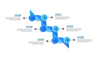 Simple timeline six steps infographics design, Timeline Infographic label design template vector