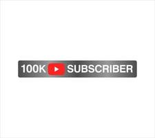 100k subscriber celebration red silver banner art vector illustration