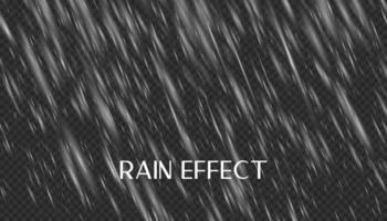 Rain effect overlay background for photo editing. Winter cold weather on sky with blizzard. Realistic storm wide backdrop vector