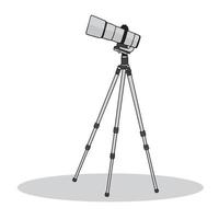 Hand drawn of telescope icon in realistic. For web or mobile decorate . Flat cartoon design simple outline vector illustration on white background.