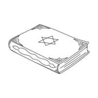 The Torah scroll icon is isolated on a white background. Vector doodle illustration