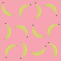 Stylish seamless background with bananas. Seamless vector pattern. Retro style. Pop art. Pink colour