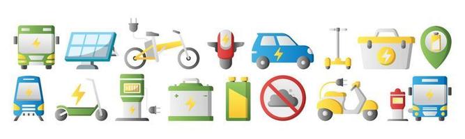 Electric Transport icon set design template vector illustration