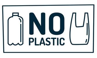 an icon on the theme of caring for nature and zero waste. the inscription do not use plastic. Vector icon in flat style