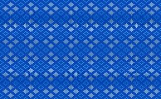 Vector cross stitch crochet background, Knitted ethnic pattern, Blue pattern aztec vintage design