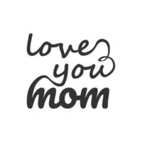 I love mom handwritten logo vector