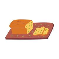 Pumpkin bread or cupcake. Thanksgiving Day collection. Flat vector illustration