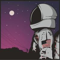 imagen vectorial de ilustración de astronauta vector