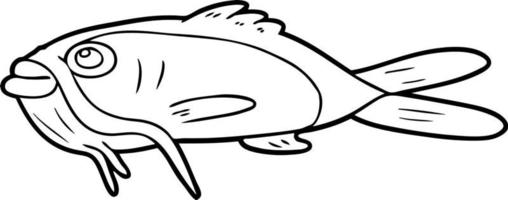 cartoon line art catfish vector