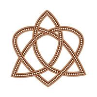 triquetra corazón celta nudo sin fin, un símbolo eslavo adornado con patrones escandinavos. beige de moda vector