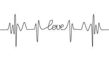 love lettering heartbeat design positive motivational optimist heart love. vector