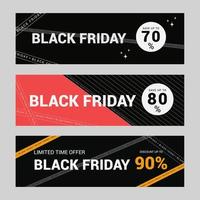 set Black friday sale banner, stories templates for social media. vector