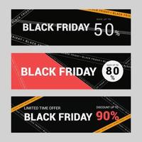 set Black friday sale banner, stories templates for social media. vector