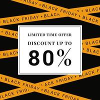 Black friday sale banner, post templates for social media vector